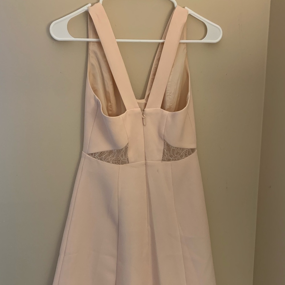 baby pink v neck dress